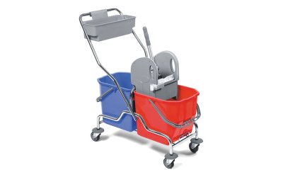 CKS 3322 – Special Double Bucket Chromium Trolley With Basket
