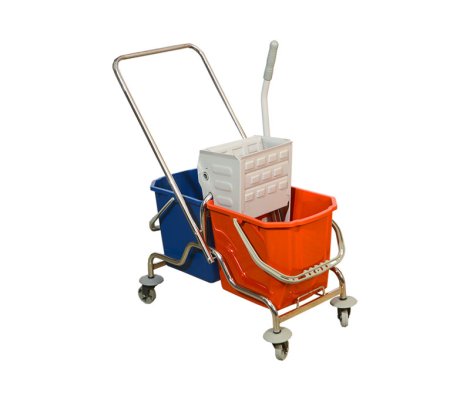 CKS 3229 – Double Bucket Chromium Trolley, With Painted Metal Wringer